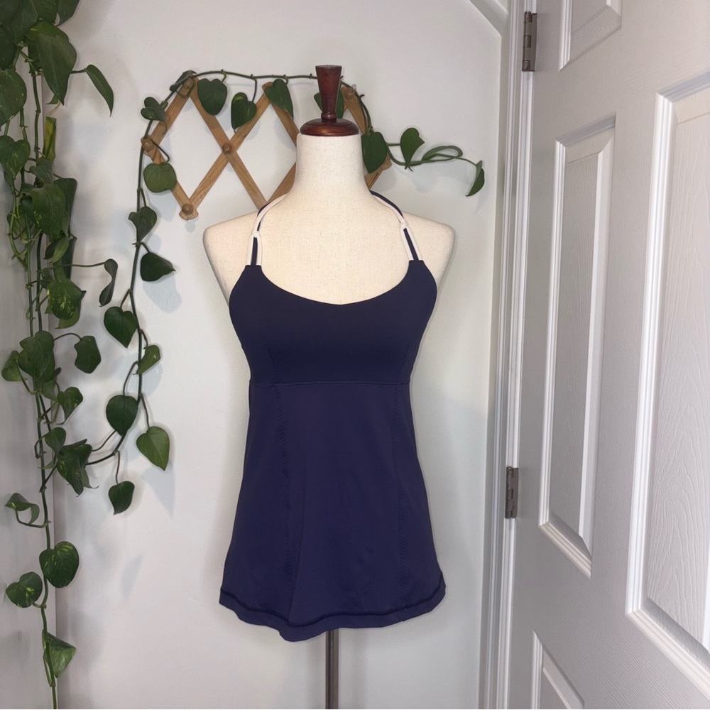 LULULEMON Alight Halter Cadet Blue / Angel Wing / Steep Stripe Horizontal Top